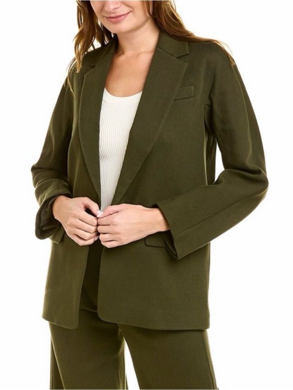 NWT Vince Oversized Blazer Jacket Coat Tuscan Olive Cotton Size 6